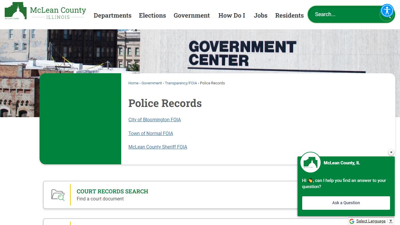 Police Records | McLean County, IL - Official Website
