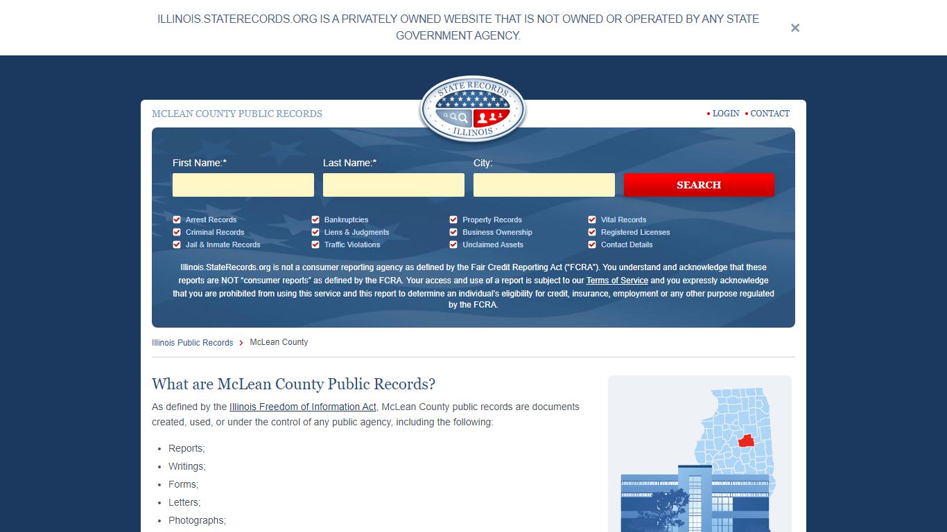 McLean County Arrest, Court, and Public Records | StateRecords.org